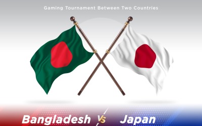 Bangladesch gegen Japan Two Flags