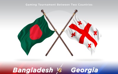 Bangladesh kontra Georgien två flaggor