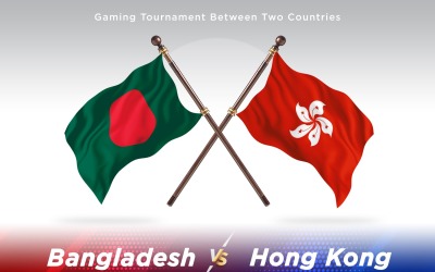 Bangladesh kontra Hong Kong två flaggor