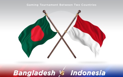 Bangladesh kontra Indonesien två flaggor