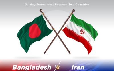 Bangladesh kontra Iran två flaggor