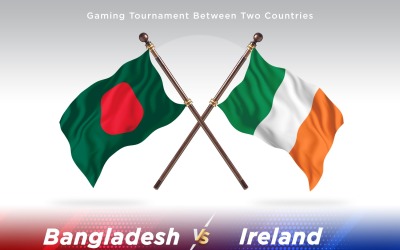 Bangladesh kontra Irland två flaggor