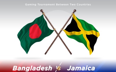 Bangladesh kontra Jamaica två flaggor