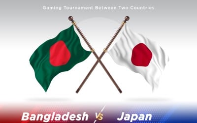 Bangladesh kontra japan Två flaggor
