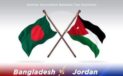Bangladesh kontra Jordanien två flaggor