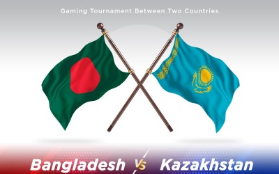Bangladesh kontra Kazakstan Två flaggor