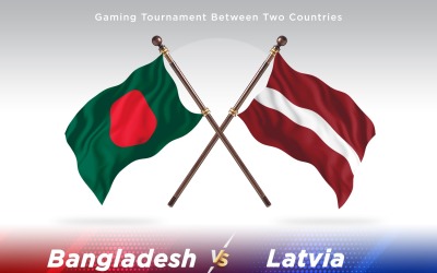 Bangladesh kontra Lettland Två flaggor