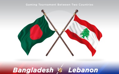 Bangladesh kontra Libanon två flaggor