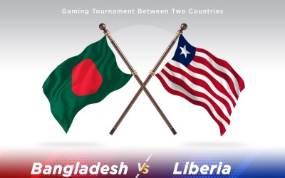 Bangladesh kontra Liberia två flaggor