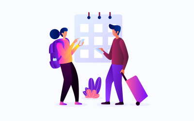 Planification pour voyager Illustration Concept Vector