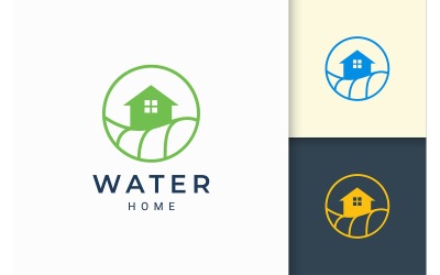 Beach Apartment Logo s oceánskou vlnou
