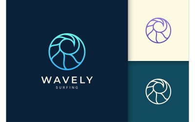 Circle Ocean Wave Logo Template