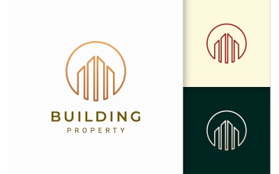 Desenvolvedor de imóveis ou logotipo de propriedade