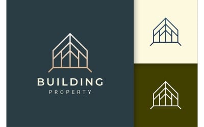 Einfaches Home-Logo im Luxus-Stil