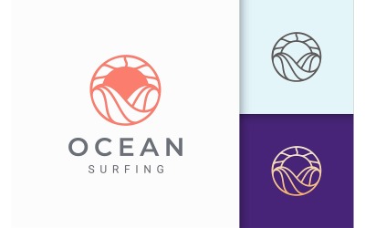 Jednoduchá šablona loga slunce a oceánu