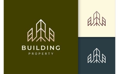 Logotipo de apartamento en forma de lujo