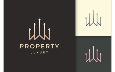 Logotipo de propiedad en forma futurista
