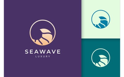 Luxusní kruh Logo Ocean Wave Logo