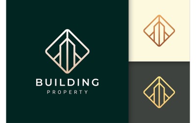 Modelo de logotipo simples de apartamento ou resort