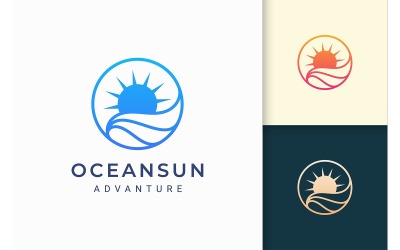 Ozean- oder Surf-Logo-Vorlage
