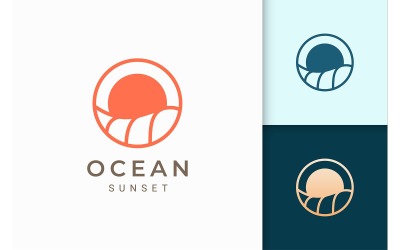 Water Wave Theme Logo Template