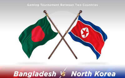 Bangladesch gegen Nordkorea Two Flags