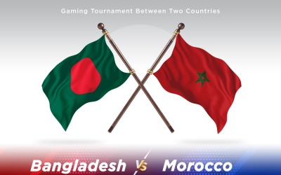 Bangladesh kontra marocko två flaggor