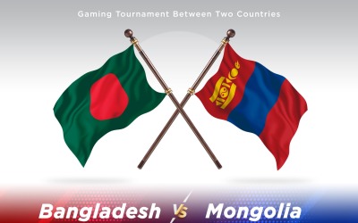 Bangladesh kontra Mongoliet två flaggor