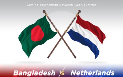 Bangladesh kontra Nederländerna Två flaggor