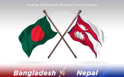 Bangladesh kontra Nepal två flaggor