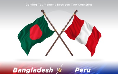 Bangladesh kontra Peru två flaggor