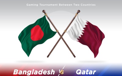 Bangladesh kontra Qatar två flaggor