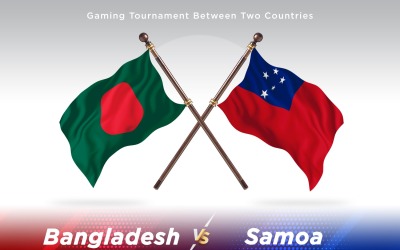 Bangladesh kontra Samoa två flaggor
