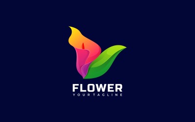 Blumen-Farbverlauf bunte Logo-Vorlage