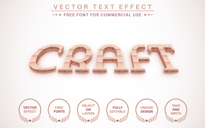 Wood Craft -  Editable Text Effect, Font Style, Graphics Illustration