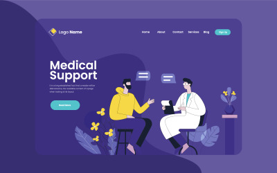 Arzt im Gespräch mit Patienten-Vektor-Illustration-Konzept