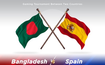 Banglades kontra Spanyolország két zászló