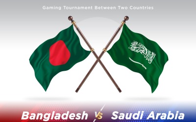 Bangladesh kontra Saudiarabien Två flaggor