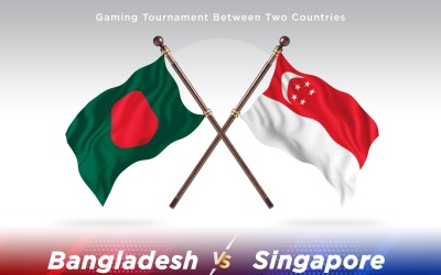 Bangladesh kontra singapore Två flaggor