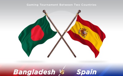 Bangladesh kontra Spanien två flaggor