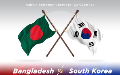 Bangladesh kontra Sydkorea Två flaggor