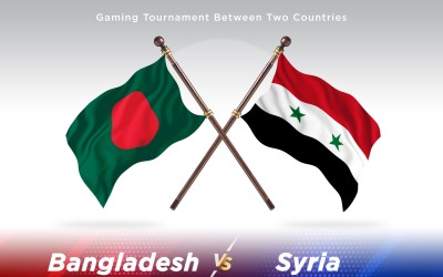 Bangladesh kontra Syrien två flaggor