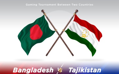 Bangladesh kontra Tadzjikistan två flaggor