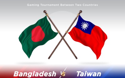 Bangladesh kontra Taiwan två flaggor