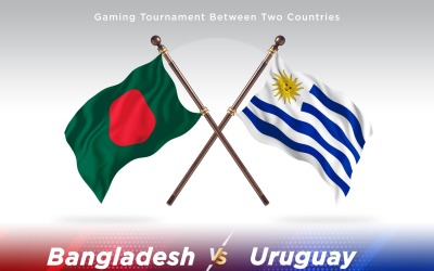 Bangladesh kontra Uruguay två flaggor