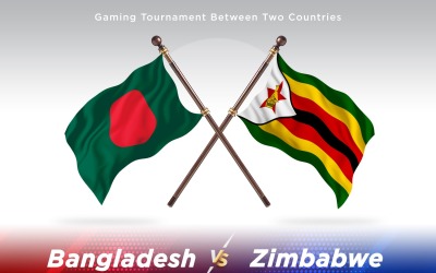 Bangladesh kontra Zimbabwe två flaggor