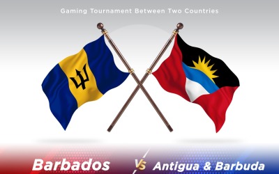 Barbados kontra Antigua och Barbuda två flaggor