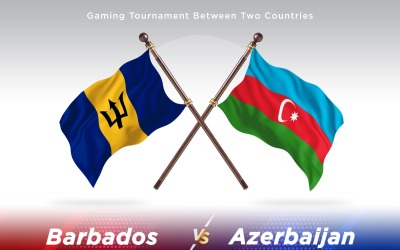 Barbados kontra Azerbajdzjan två flaggor