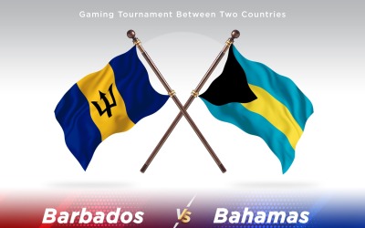 Barbados kontra Bahamas två flaggor