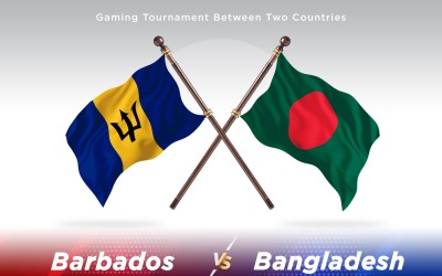 Barbados kontra Bangladesh två flaggor